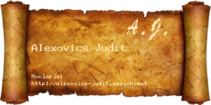 Alexovics Judit névjegykártya